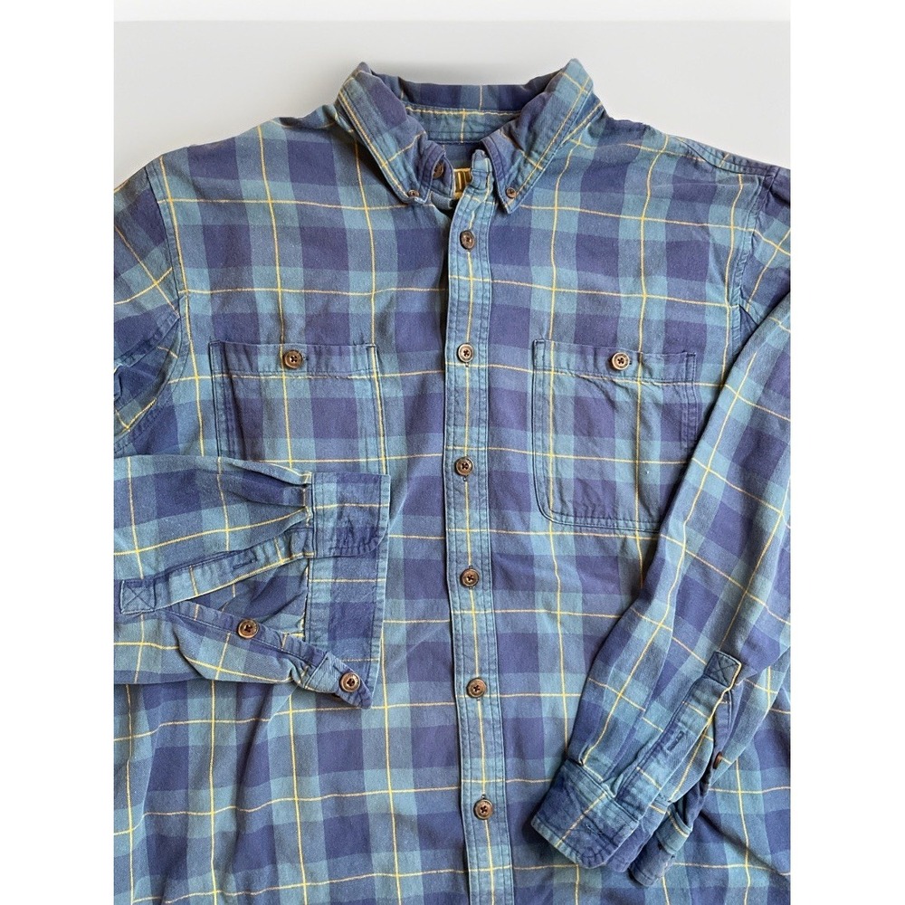 Duluth Men's Shirt 2XLT Cotton Flannel Plaid Button Front‎ Outdoor Grunge Work